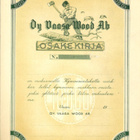 OKK 1941 Vaasa Wood Oy bla, osakekirja - pikkukuva 1