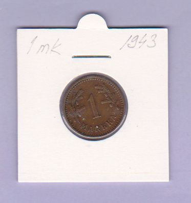 1 mk v.1943 Cu KM#30a