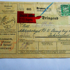1925 Saksa osoitekortti Pietarsaareen kaksipuoleiset merkit - pikkukuva 1