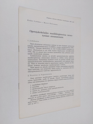 Matti Peltonen ym. : Opettajakokelaiden musiikkiopinnoiss...