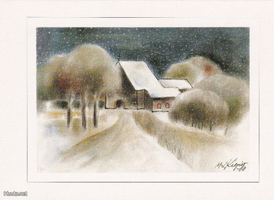 M-L Kilpiö Vanha kirkko ja lumisia puita tk
