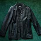 Saki Leather miesten musta puolipitkä nahkatakki (koko 48) - pikkukuva 1