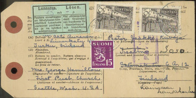 1942 50mk Tampere ym tullausmaksu ja lunastus