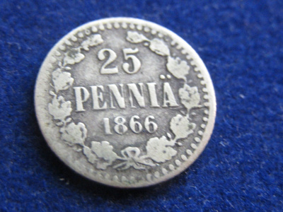 25 penniä 1866