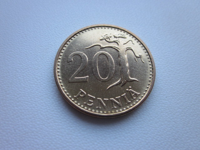 20 penniä, UNC, v. 1968