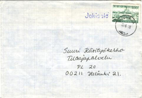 POSTILÄHETYS RIVILEIMA JOKISALO/ JUKAJA