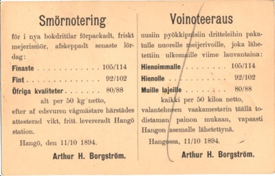 FIRMAK. HANKO-HELSINKI VOINOTEERAUS