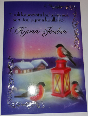 Hopea/Kultafolioitu joulukortti