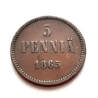 5 penniä 1865 variantti - pikkukuva 1