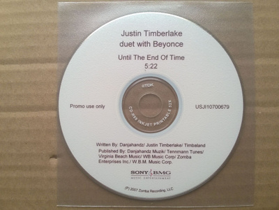 Justin Timberlake with Beyonce - Until The End Of Time CDS