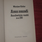 Anus mundi : Auschwitzin vanki n:o 290 / Kielar, Wieslaw - pikkukuva 2
