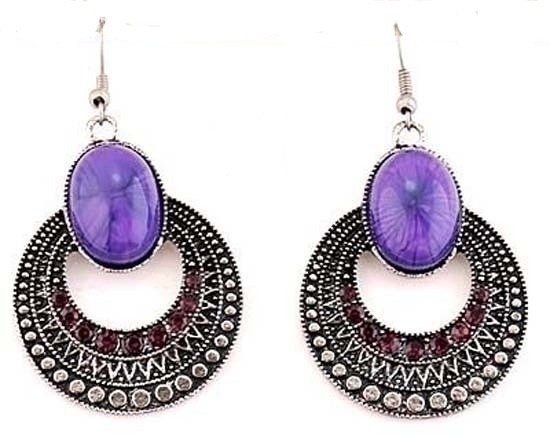 486 .. Tiibetin Hopea Crystal Kauniit .. Korvakorut
