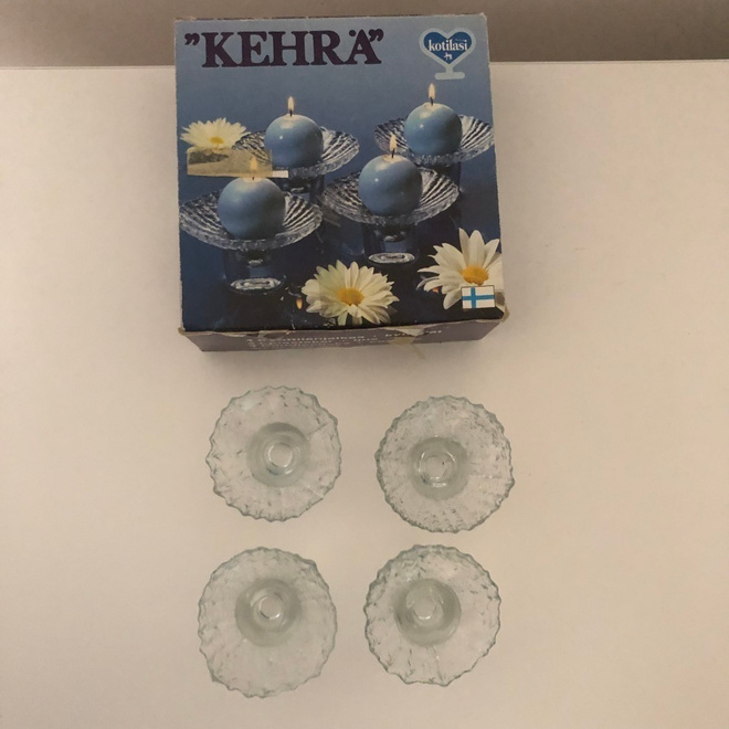 Riihimäen Lasi - Kehrä kynttilänjalka 8kpl