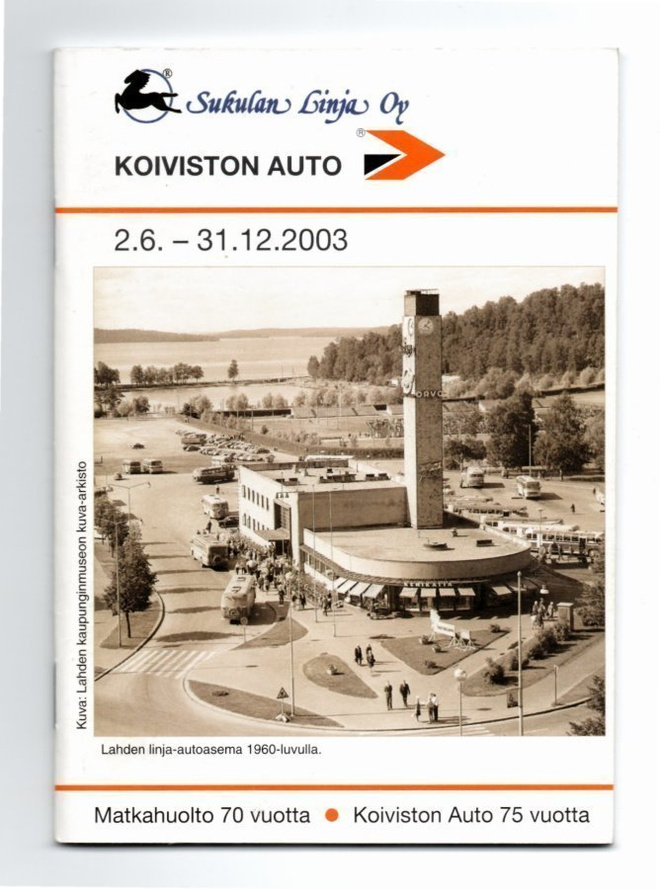 Lahti:  Linja-autojen aikataulu 2003
