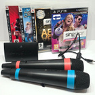 PS3 - Langattomat Singstar mikit + 4 peliä - pikkukuva 1
