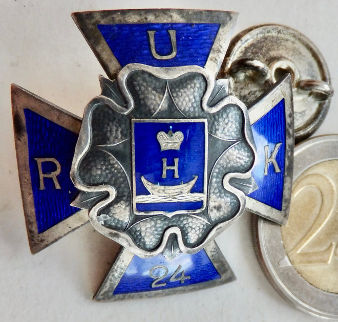 VANHA Ruuvimerkki RUK 24 Kurssiristi Hopeaa 1933