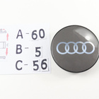 Audi vannekeskiöt – Harmaa-Kromi – 60mm (4kpl sa - pikkukuva 2