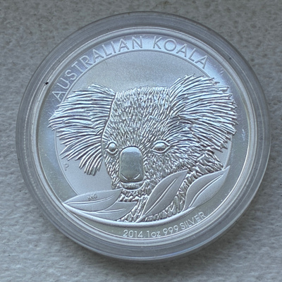 Hopearaha, 1 oz Australia Koala 2014, hopea