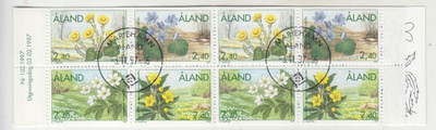 Åland 1997 Kukkia arkki loistoleimalla.