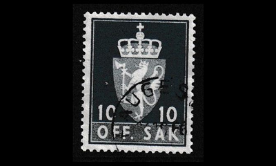Norja 69x o Virkamerkki 10 öre x-pap (1955)