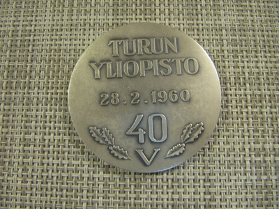 Turun Yliopisto 40 v mitali 1960 /Tauno Torpo 1960