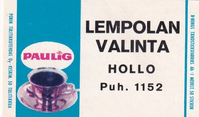 Hollo. Lempolan valinta  , Paulig   6/13