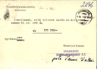 FIRMAKORTTI KAMPALANKAKUTOMO HYVINKÄÄ