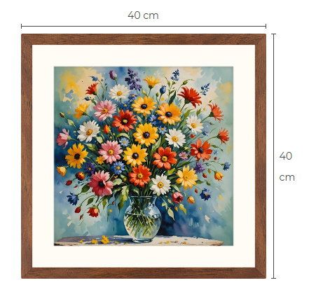 Uusi uniikki kukkataulu 40 cm x 40 cm