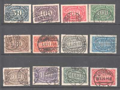 Saksa  1922 Mi 246-257