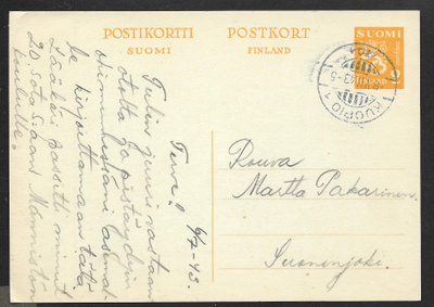 Postil. - Ehiö 2mk (LAPE 75) Oulu 1 6.7.1943