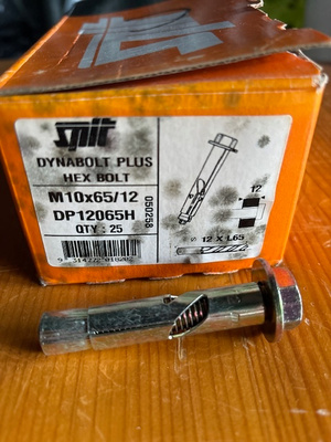 SPIT DYNABOLT PLUS HEX BOLT M10X65/12 ANKKURI, 25kpl