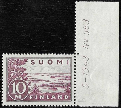 1930  Saimaa 10 mk tummanlila ** Lape 156 II b LSP Lm2