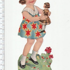 * tyttö ja nukke , iso ja vanha kuva, 16,5 x 7 cm * - pikkukuva 1