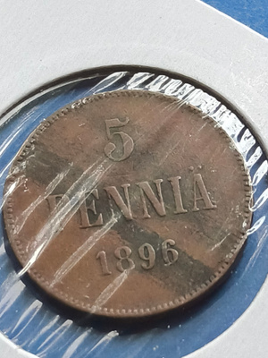 5 PENNIÄ 1896 Rahakehyksessä