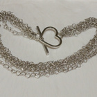Furla Love Silver Tone Necklace sydän riipus kaulakoru 925 - pikkukuva 1