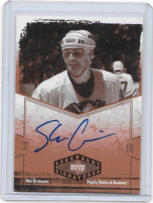 Legendary Signatures #SG Stu Grimson Anaheim Gooni nimmari