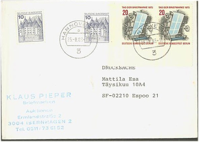 Berlin Mi 439 ym postikortti Suomeen