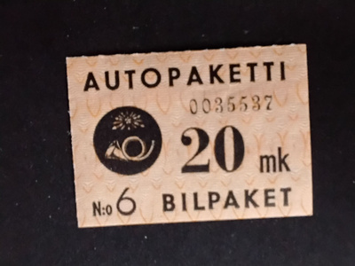 1950 autopakettimerkki 20mk**