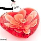 975 .. Kaunis Sydän Lampwork Taidelasi .. Kaulakoru - pikkukuva 1