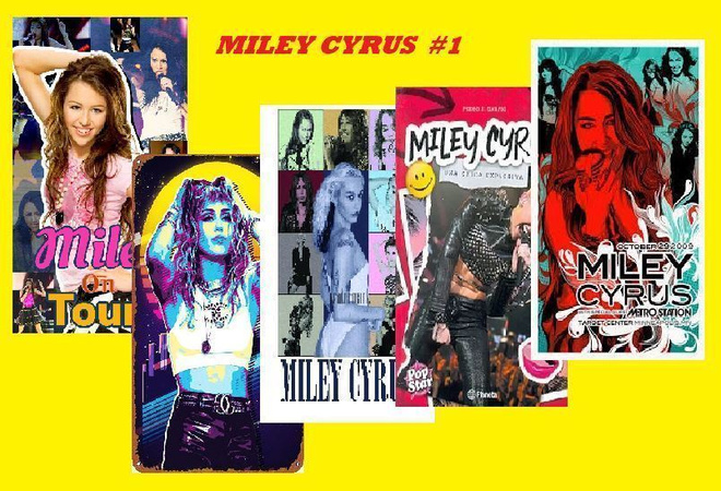 MILEY CYRUS --- julistesetti 5kpl --- 21cm x 30cm #1