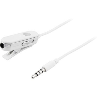 Deltaco iPhone Headset Sovitin, mikrofoni, 3,5mm, 0.7m, valk