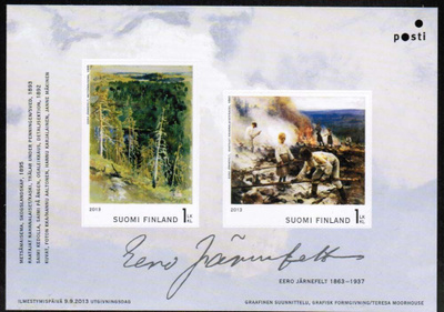 2013 Eero Järnefelt, postituore pienoisarkki.