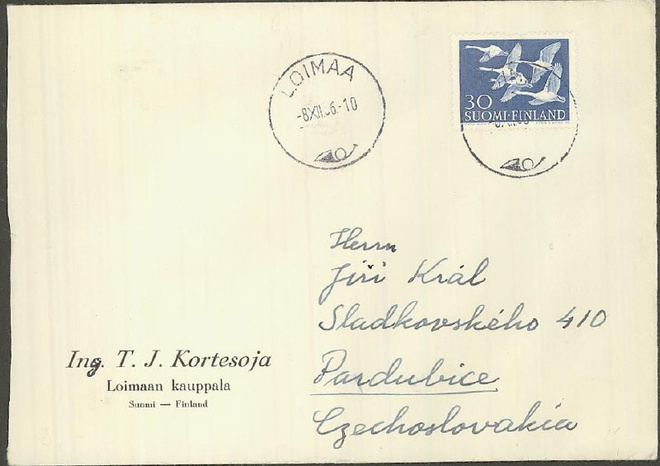 1956 Pohjola 30 mk kirje CSR:ään