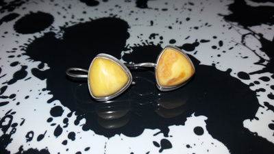Vintage Hopea meripihka korvakorut 875 baltic Amber Meripihk