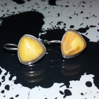 Vintage Hopea meripihka korvakorut 875 baltic Amber Meripihk - pikkukuva 1