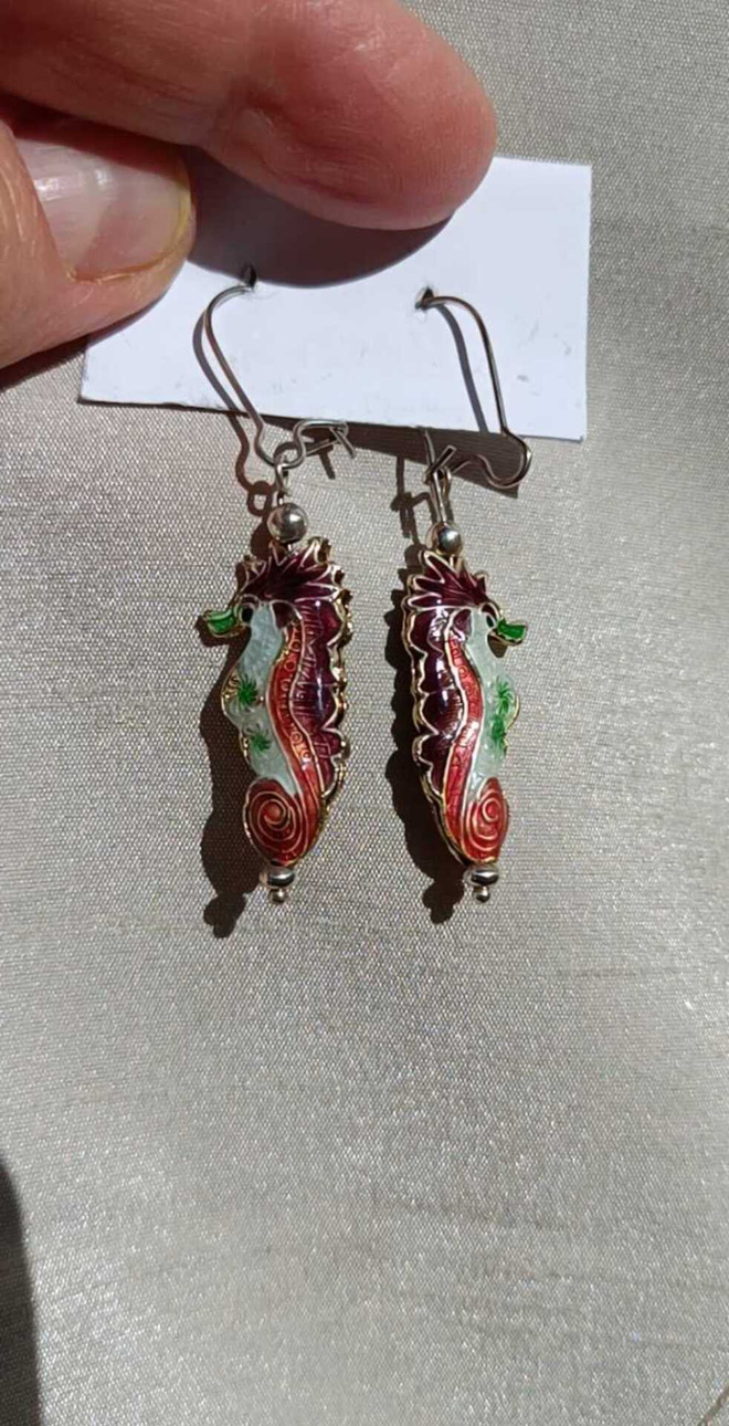 Cloisonne emali korvakorut