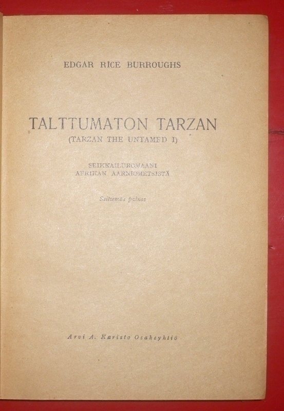 Edgar Rice Burroughs : Talttumaton Tarzan
