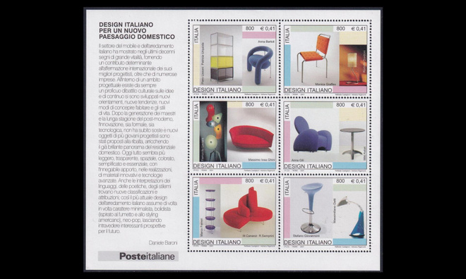Italia 2778-83BL29 ** Muotoilu (2001)