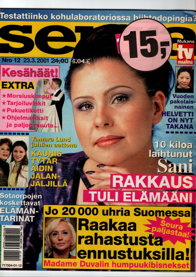 Seura n:o 12 2001 Sani. Tanja & Sami häät. Madame Duval.    