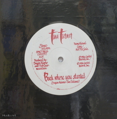 TINA TURNER :: BACK WHERE YOU STARTED :: VINYYLI  PROMO  12"